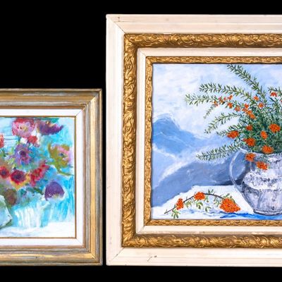 Vintage Floral Still Life Paintings (2)