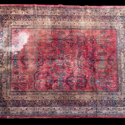 Hand-Knotted Persian Sarouk Area Rug