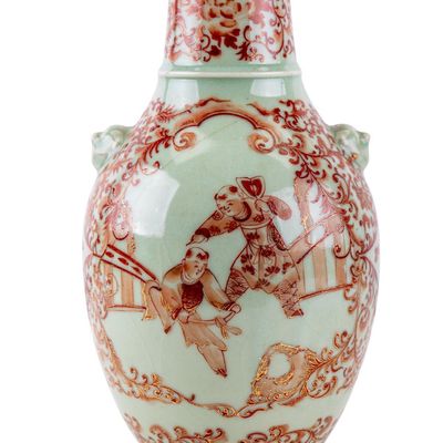 Antique AA Vantine & Co Porcelain Vase w/ OG Label