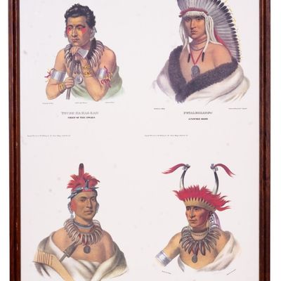 Vintage Native American Chiefs Lithograph Poster