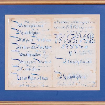 19th C Calligraphy Sampler