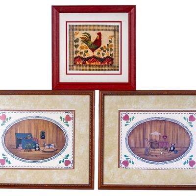 Beth Cummings and Other Framed Folk Art Prints