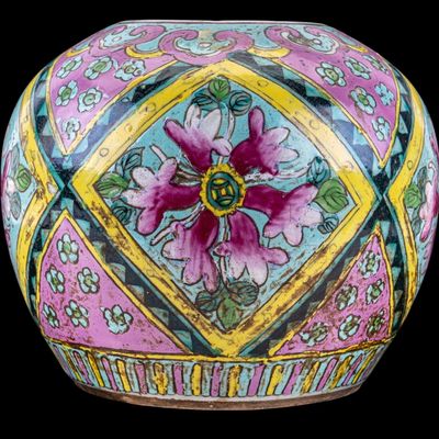 Period Chinese Famille Rose Turquoise Ginger Jar