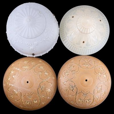 Four Early Art Deco Glass Shades