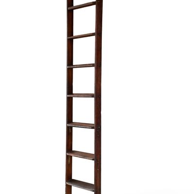 Antique Wooden Rolling Library / Store Ladder
