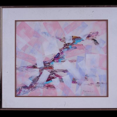Abstract Expressionist Oil on Canvas, Signed