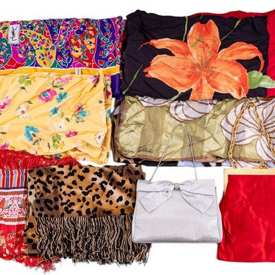 Yves Saint Laurent Silk Scarf, 5 More & 2 Clutches