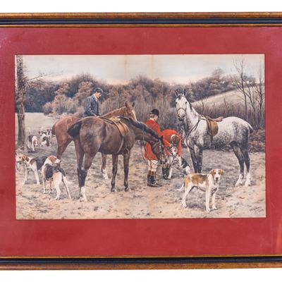 Framed Foxhunt Print After Hollams