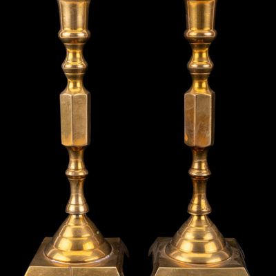 Matched Pair of Brass Candlesticks