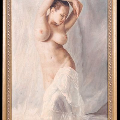 Signed Female Nude Oil on Canvas