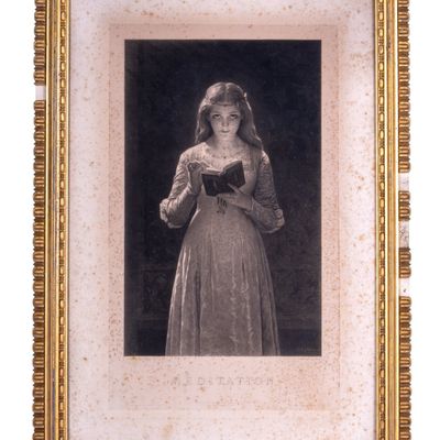 19th C Meditation Etching- P.H. Eichens (1813-86)