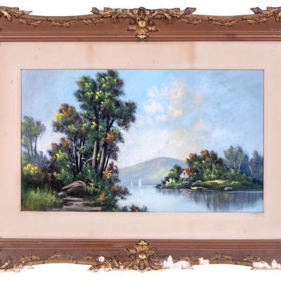 Pastel Landscape by W. H. Chandler (Am 1854-1928)
