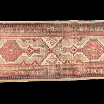 Hand-Knotted Turkish Runner Rug ~10.75'