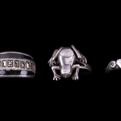 Sterling Novelty Ring Trio