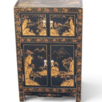 Vintage Asian Lacquered Cabinet