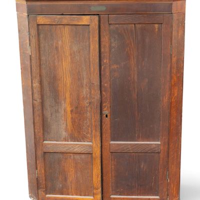 Georgian Oak Hanging Corner Cupboard