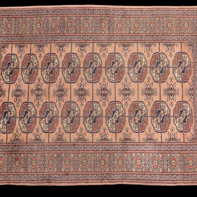 Vintage Hand-Knotted Bohkara-Style Rug