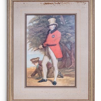 Vintage Framed Golf Themed Prints (2)