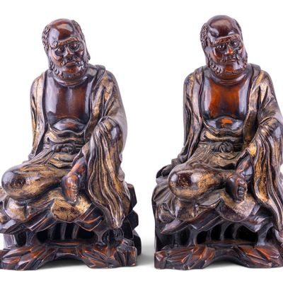 Chinese Carved and Lacquered Wood Immortals