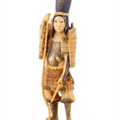 Japanese Natural Material Samurai Okimono Figurine