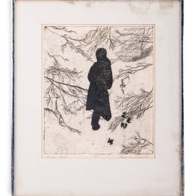 Signed Eleanor Fromberg "Winter's Walk" Etching