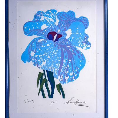 Signed Limited Edition "Iris #3" Floral Lithograph