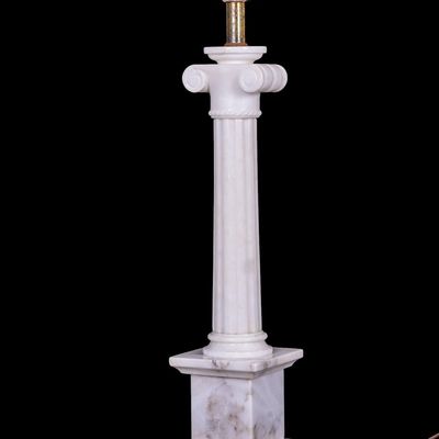 Wihte Marble Ionic Column Table Lamp