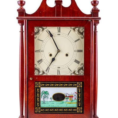 Pillar and Scroll Federal Style Shelf Clock