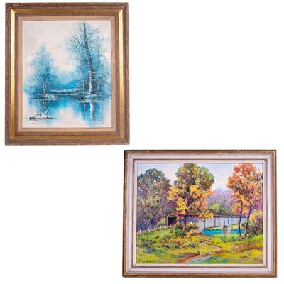 Mid Century Impressionist Oil Paintings