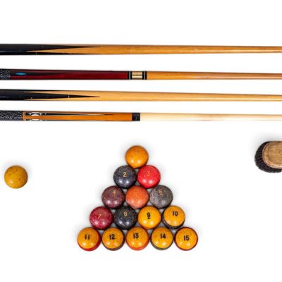 Early Billiard Balls, Cue Sticks, and Bridge