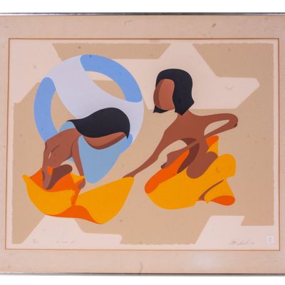 Signed Huibert Sabelis "Lovers I" 1980 Serigraph