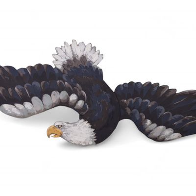 8' Wide Painted Bald Eagle Wall Decoration