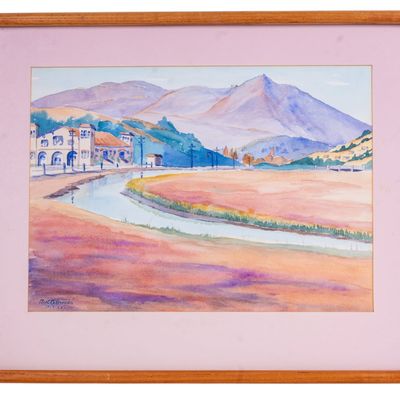 Watercolor Landscape by Eliot B. Moses (Am 20th C)