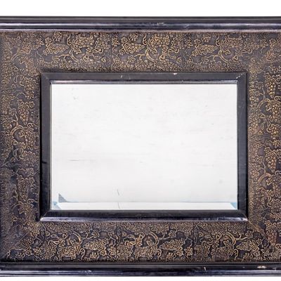Asian-Inspired Grapevine Hanging Beveled Mirror
