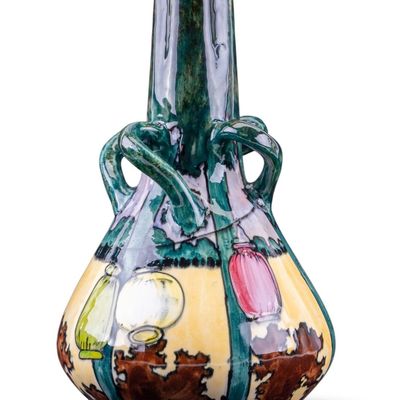 Early 20th C Amphora Pottery Vase