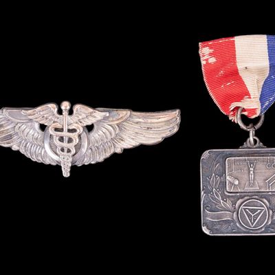 Sterling Medal and US Military Insignia