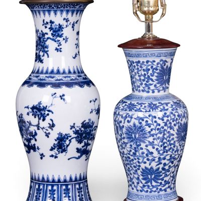 Chinese Blue and White Table Lamps