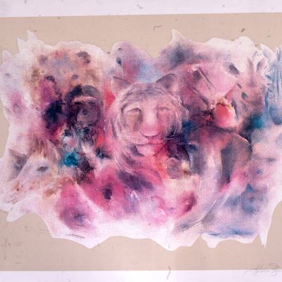 Signed Hilda Rindom (d. 2004) "Safari" Lithograph