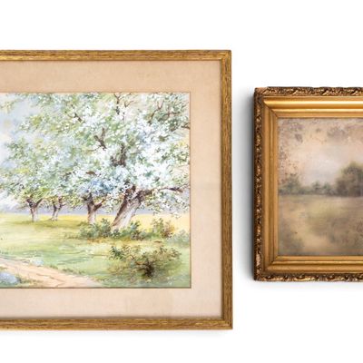 Watercolor and Pastel Cottage Art