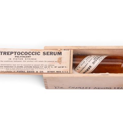 Antique Antistreptococcic Bottle and Box