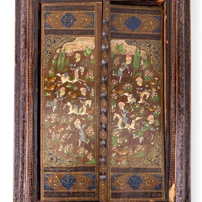 Antique Persian Qajar Wooden Mirror Frame