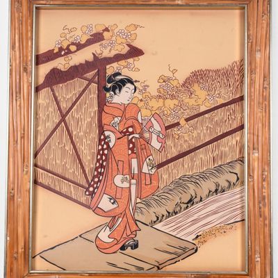 Suzuki Harunobu Meeting Her Lover Woodblock Print