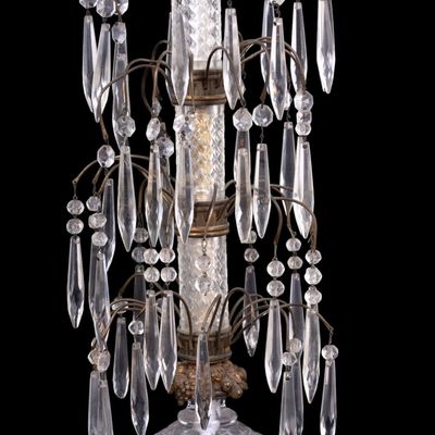 20th C Vintage Crystal Prism Waterfall Accent Lamp