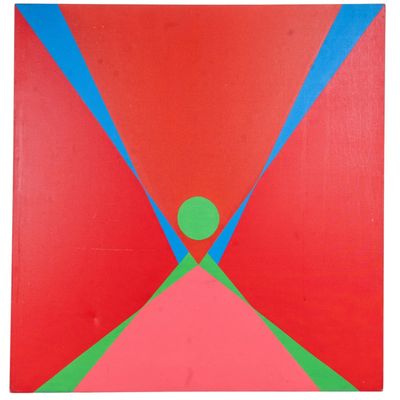 Large Modern Oil on Canvas Geometric Abstraction
