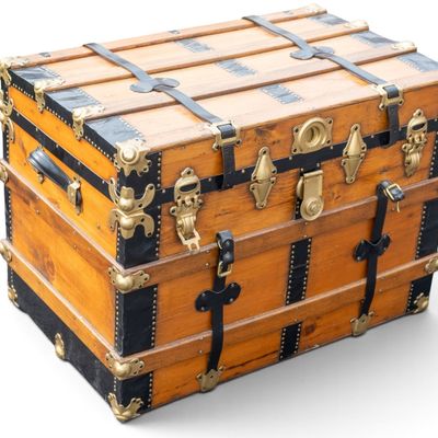Refinished Wooden Steamer Trunk
