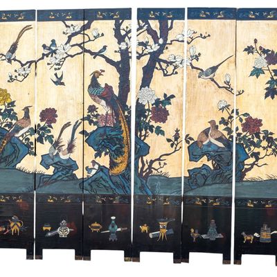 Chinese Lacquerware Room Screen Panels