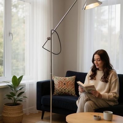 Contemporary Chrome Adjustable Floor Lamp