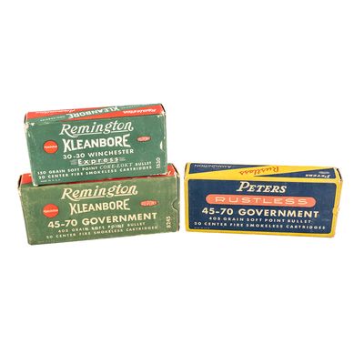 Sale Photo Thumbnail #385: 3 Boxes of Antique Remington & Peters Ammunition