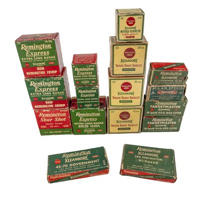 Sale Photo Thumbnail #342: 16 Antique Remington Ammunition Boxes