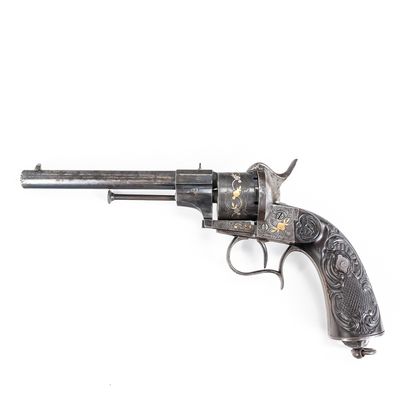 Sale Photo Thumbnail #98: Ornate19th-Century German Pinfire Revolver 469 (A)